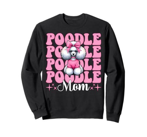 Pudel Mama Pudel Mama Hund Muttertag Kokette Schleife Sweatshirt Pudel Mama Pudel Mama Hund Muttertag Kokette Schleife Sweatshirt von Womens Pink Coquette Bow Poodle Dog Gifts