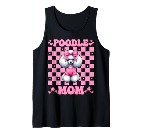 Pudel Mama Pudel Mama Hund Muttertag Kokette Schleife Tank Top von Womens Pink Coquette Bow Poodle Dog Gifts