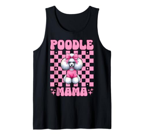Pudel Mama Pudel Mama Hund Muttertag Kokette Schleife Tank Top von Womens Pink Coquette Bow Poodle Dog Gifts