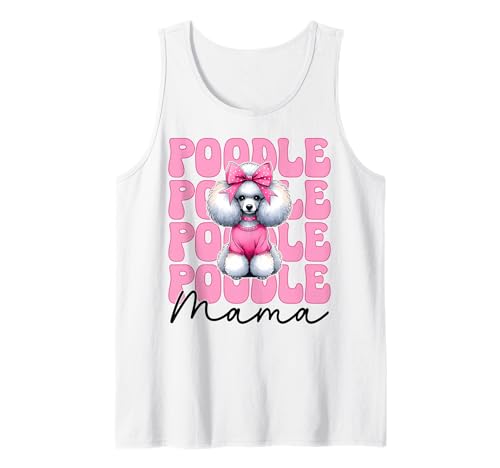 Pudel Mama Pudel Mama Hund Muttertag Kokette Schleife Tank Top von Womens Pink Coquette Bow Poodle Dog Gifts