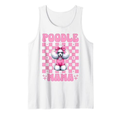 Pudel Mama Pudel Mama Hund Muttertag Kokette Schleife Tank Top von Womens Pink Coquette Bow Poodle Dog Gifts