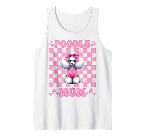 Pudel Mama Pudel Mama Hund Muttertag Kokette Schleife Tank Top von Womens Pink Coquette Bow Poodle Dog Gifts