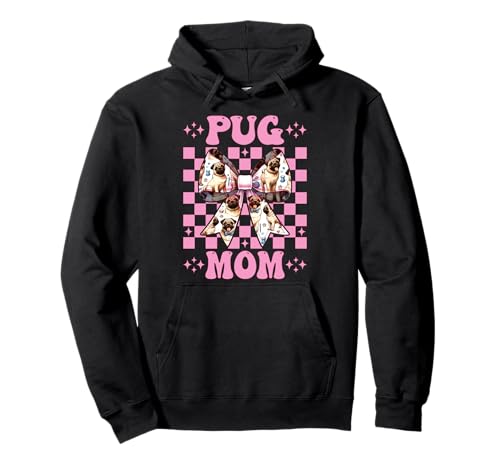 Mops Mama Mops Mama Hund Muttertag Rosa Kokette Schleife Pullover Hoodie Mops Mama Mops Mama Hund Muttertag Rosa Kokette Schleife Pullover Hoodie von Womens Pink Coquette Bow Pug Dog Gifts