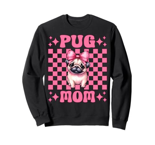 Mops Mama Mops Mama Hund Muttertag Rosa Kokette Schleife Sweatshirt von Womens Pink Coquette Bow Pug Dog Gifts