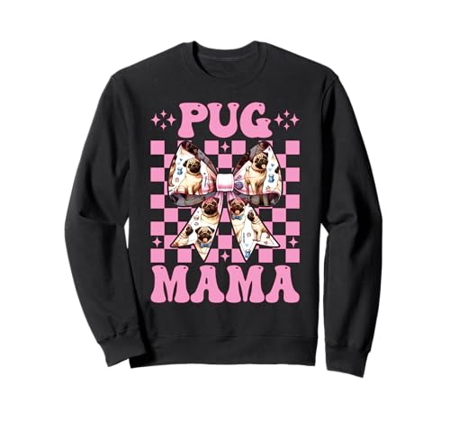 Mops Mama Mops Mama Hund Muttertag Rosa Kokette Schleife Sweatshirt Mops Mama Mops Mama Hund Muttertag Rosa Kokette Schleife Sweatshirt von Womens Pink Coquette Bow Pug Dog Gifts