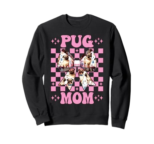 Mops Mama Mops Mama Hund Muttertag Rosa Kokette Schleife Sweatshirt Mops Mama Mops Mama Hund Muttertag Rosa Kokette Schleife Sweatshirt von Womens Pink Coquette Bow Pug Dog Gifts
