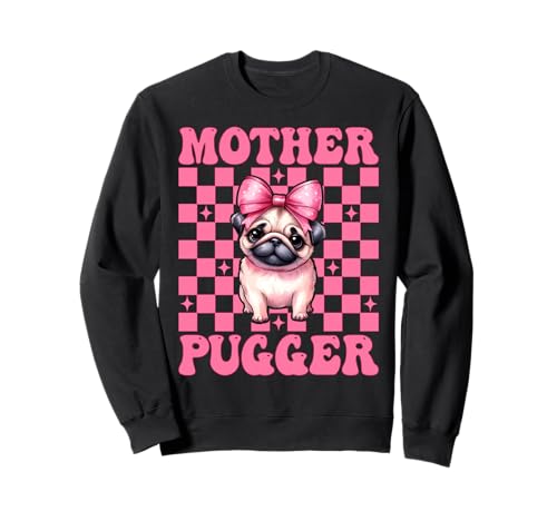 Mother Pugger Mops Hund Mädchen Mops Mama Rosa Kokette Schleife Sweatshirt von Womens Pink Coquette Bow Pug Dog Gifts