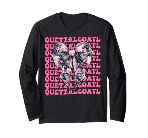 Quetzalcoatl Aztekengott Mythologie Maya Inka-Mädchen Kokette Langarmshirt von Womens Pink Coquette Bow Quetzalcoatl Aztec Gifts