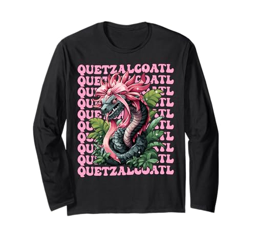 Quetzalcoatl Aztekengott Mythologie Maya Inka-Mädchen Kokette Langarmshirt von Womens Pink Coquette Bow Quetzalcoatl Aztec Gifts