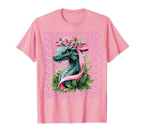 Quetzalcoatl Aztekengott Mythologie Maya Inka-Mädchen Kokette T-Shirt von Womens Pink Coquette Bow Quetzalcoatl Aztec Gifts