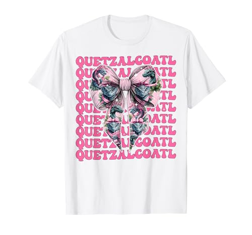 Quetzalcoatl Aztekengott Mythologie Maya Inka-Mädchen Kokette T-Shirt Quetzalcoatl Aztekengott Mythologie Maya Inka-Mädchen Kokette T-Shirt von Womens Pink Coquette Bow Quetzalcoatl Aztec Gifts