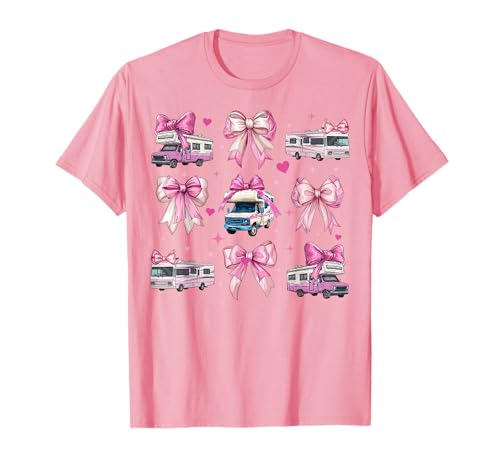 RV Camper RV Camping Urlaub Wohnmobil Mädchen Kokette Schleife T-Shirt von Womens Pink Coquette Bow RV Camper Camping Gifts