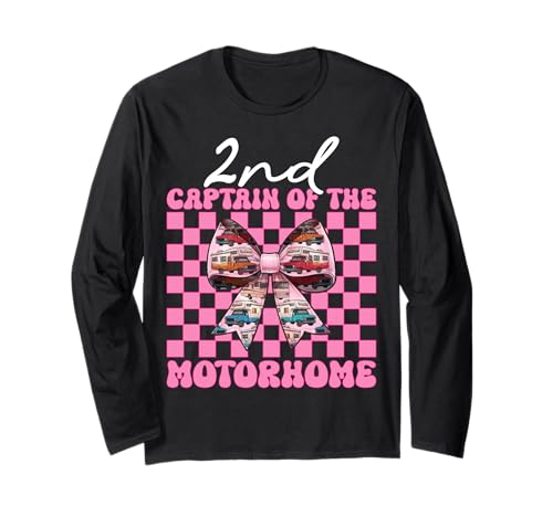 2. Captain of The Wohnmobil, Wohnmobil, Camping, Camper, Mädchen, Mutter Langarmshirt von Womens Pink Coquette Bow RV Camping Camper Gifts