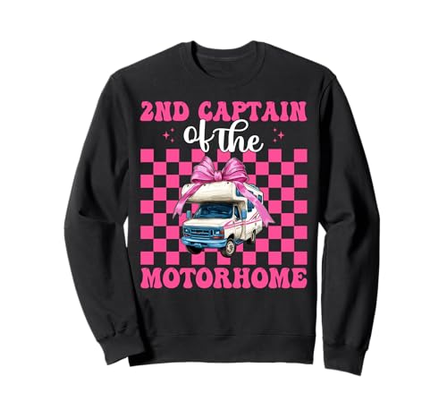 2. Captain of The Wohnmobil, Wohnmobil, Camping, Camper, Mädchen, Mutter Sweatshirt von Womens Pink Coquette Bow RV Camping Camper Gifts