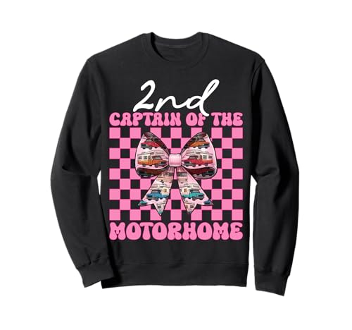 2. Captain of The Wohnmobil, Wohnmobil, Camping, Camper, Mädchen, Mutter Sweatshirt von Womens Pink Coquette Bow RV Camping Camper Gifts