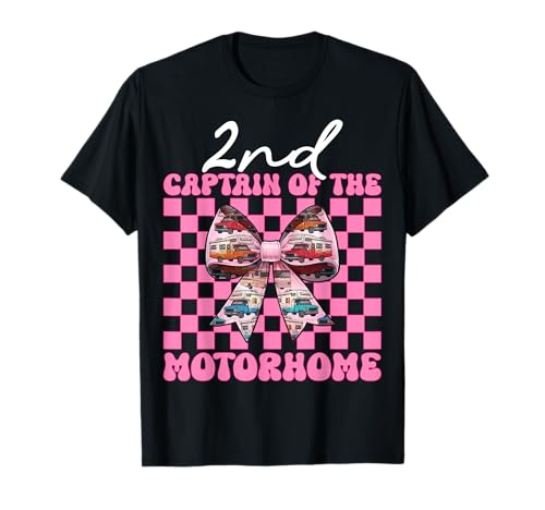 2. Captain of The Wohnmobil, Wohnmobil, Camping, Camper, Mädchen, Mutter T-Shirt von Womens Pink Coquette Bow RV Camping Camper Gifts