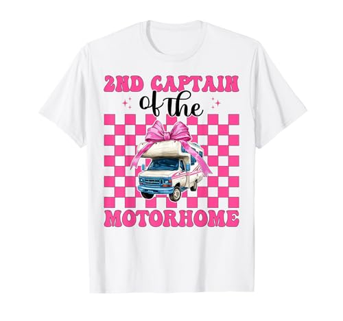 2. Captain of The Wohnmobil, Wohnmobil, Camping, Camper, Mädchen, Mutter T-Shirt von Womens Pink Coquette Bow RV Camping Camper Gifts