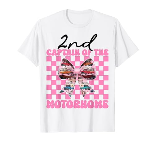 2. Captain of The Wohnmobil, Wohnmobil, Camping, Camper, Mädchen, Mutter T-Shirt von Womens Pink Coquette Bow RV Camping Camper Gifts