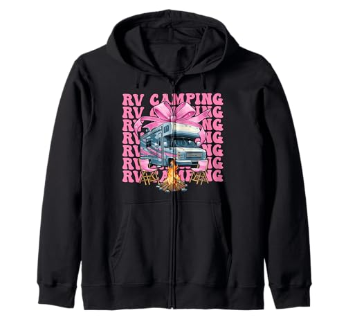 Coquette Bow RV Camping Camper Wohnmobil Mädchen Mama Rosa Kapuzenjacke Coquette Bow RV Camping Camper Wohnmobil Mädchen Mama Rosa Kapuzenjacke von Womens Pink Coquette Bow RV Camping Camper Gifts