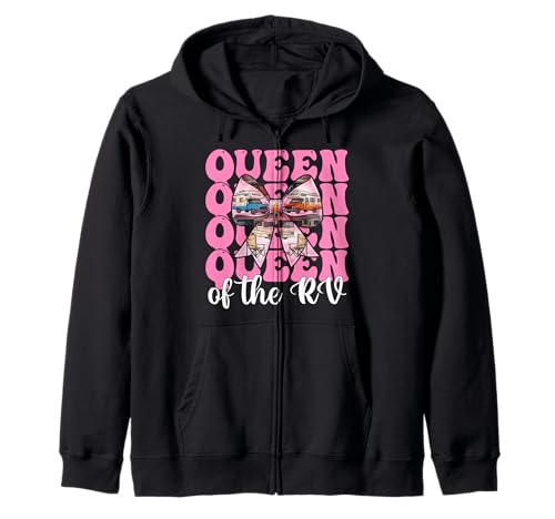 Queen of The Rv Camping Camper Wohnmobil Mädchen Mama Kokette Kapuzenjacke von Womens Pink Coquette Bow RV Camping Camper Gifts