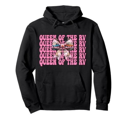 Queen of The Rv Camping Camper Wohnmobil Mädchen Mama Kokette Pullover Hoodie von Womens Pink Coquette Bow RV Camping Camper Gifts