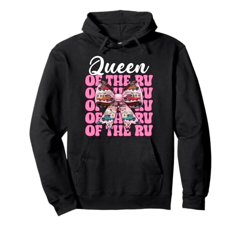 Queen of The Rv Camping Camper Wohnmobil Mädchen Mama Kokette Pullover Hoodie von Womens Pink Coquette Bow RV Camping Camper Gifts