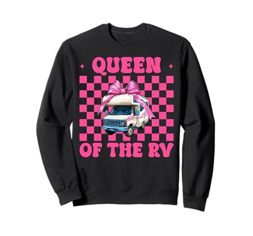 Queen of The Rv Camping Camper Wohnmobil Mädchen Mama Kokette Sweatshirt von Womens Pink Coquette Bow RV Camping Camper Gifts
