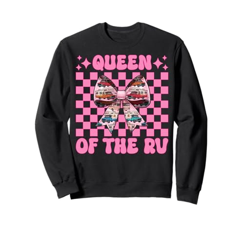 Queen of The Rv Camping Camper Wohnmobil Mädchen Mama Kokette Sweatshirt von Womens Pink Coquette Bow RV Camping Camper Gifts