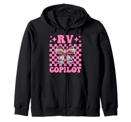 RV Copilot RV Camping Camper Wohnmobil Mädchen Mama Kokette Bogen Kapuzenjacke von Womens Pink Coquette Bow RV Camping Camper Gifts