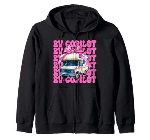 RV Copilot RV Camping Camper Wohnmobil Mädchen Mama Kokette Bogen Kapuzenjacke von Womens Pink Coquette Bow RV Camping Camper Gifts
