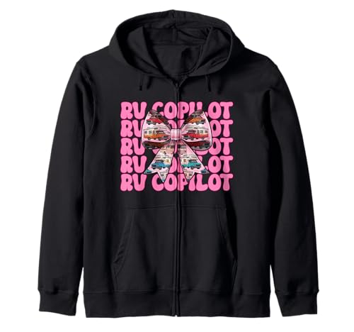 RV Copilot RV Camping Camper Wohnmobil Mädchen Mama Kokette Bogen Kapuzenjacke von Womens Pink Coquette Bow RV Camping Camper Gifts