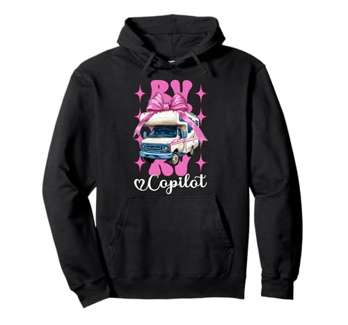 RV Copilot RV Camping Camper Wohnmobil Mädchen Mama Kokette Bogen Pullover Hoodie von Womens Pink Coquette Bow RV Camping Camper Gifts