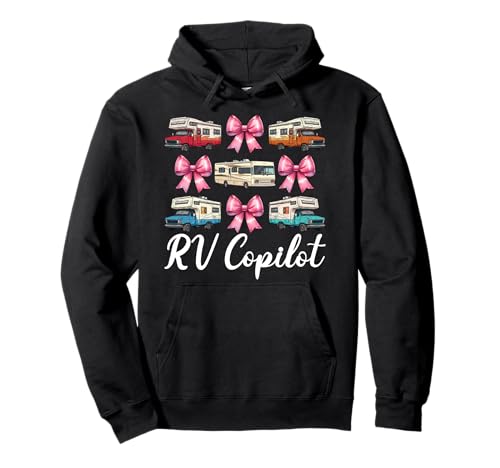 RV Copilot RV Camping Camper Wohnmobil Mädchen Mama Kokette Bogen Pullover Hoodie von Womens Pink Coquette Bow RV Camping Camper Gifts