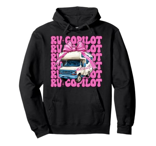 RV Copilot RV Camping Camper Wohnmobil Mädchen Mama Kokette Bogen Pullover Hoodie von Womens Pink Coquette Bow RV Camping Camper Gifts
