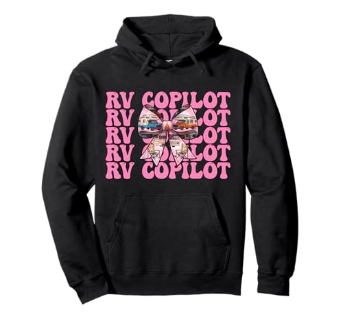 RV Copilot RV Camping Camper Wohnmobil Mädchen Mama Kokette Bogen Pullover Hoodie von Womens Pink Coquette Bow RV Camping Camper Gifts