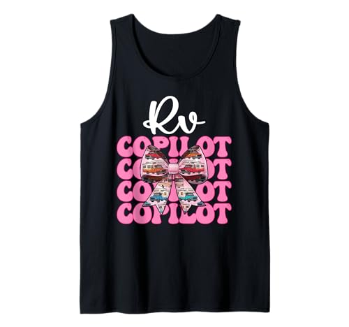 RV Copilot RV Camping Camper Wohnmobil Mädchen Mama Kokette Bogen Tank Top von Womens Pink Coquette Bow RV Camping Camper Gifts