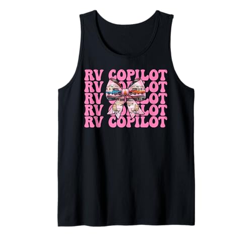 RV Copilot RV Camping Camper Wohnmobil Mädchen Mama Kokette Bogen Tank Top von Womens Pink Coquette Bow RV Camping Camper Gifts