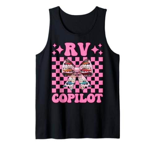 RV Copilot RV Camping Camper Wohnmobil Mädchen Mama Kokette Bogen Tank Top von Womens Pink Coquette Bow RV Camping Camper Gifts