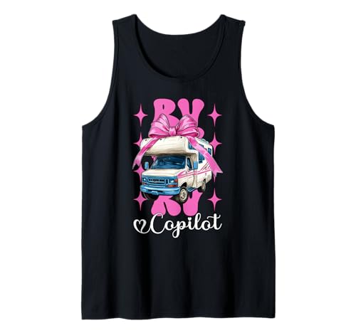 RV Copilot RV Camping Camper Wohnmobil Mädchen Mama Kokette Bogen Tank Top von Womens Pink Coquette Bow RV Camping Camper Gifts