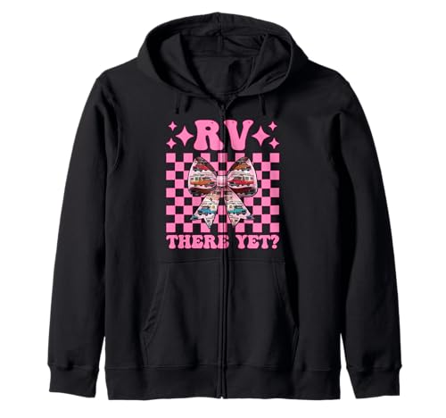 Rv There Yet? RV Camping Camper Wohnmobil Mädchen Mama Kokette Kapuzenjacke von Womens Pink Coquette Bow RV Camping Camper Gifts