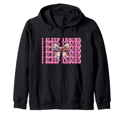 Wohnmobil Camping Camper Wohnmobil Mädchen Mama Coquette I Sleep Around Kapuzenjacke von Womens Pink Coquette Bow RV Camping Camper Gifts