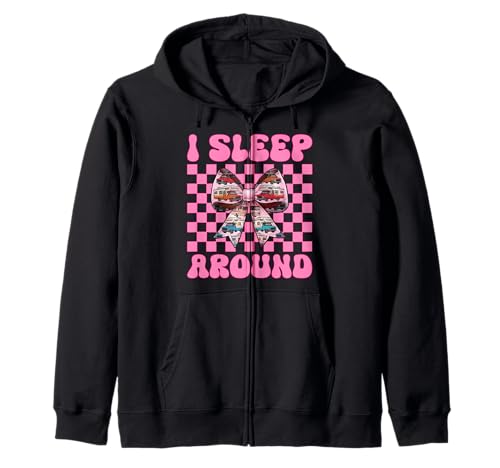 Wohnmobil Camping Camper Wohnmobil Mädchen Mama Coquette I Sleep Around Kapuzenjacke von Womens Pink Coquette Bow RV Camping Camper Gifts