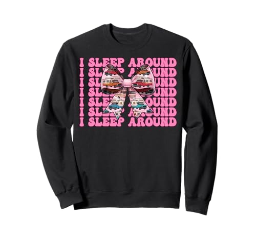 Wohnmobil Camping Camper Wohnmobil Mädchen Mama Coquette I Sleep Around Sweatshirt von Womens Pink Coquette Bow RV Camping Camper Gifts