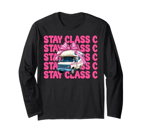 Wohnmobil Camping Camper Wohnmobil Mädchen Mama Coquette Stay Klasse C Langarmshirt von Womens Pink Coquette Bow RV Camping Camper Gifts