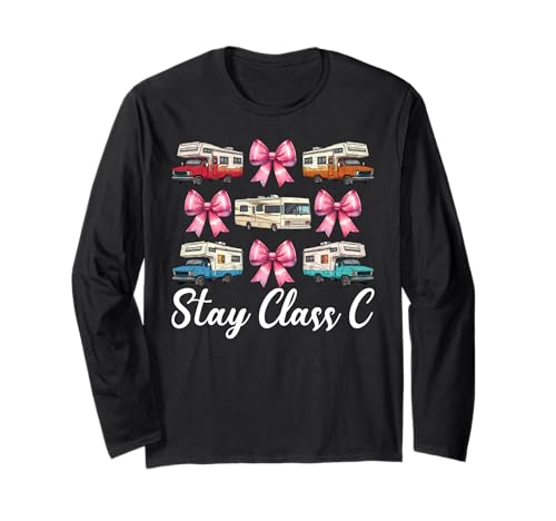 Wohnmobil Camping Camper Wohnmobil Mädchen Mama Coquette Stay Klasse C Langarmshirt von Womens Pink Coquette Bow RV Camping Camper Gifts