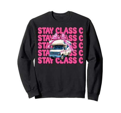 Wohnmobil Camping Camper Wohnmobil Mädchen Mama Coquette Stay Klasse C Sweatshirt von Womens Pink Coquette Bow RV Camping Camper Gifts