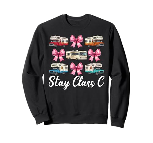 Wohnmobil Camping Camper Wohnmobil Mädchen Mama Coquette Stay Klasse C Sweatshirt von Womens Pink Coquette Bow RV Camping Camper Gifts