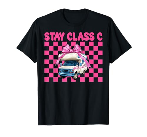 Wohnmobil Camping Camper Wohnmobil Mädchen Mama Coquette Stay Klasse C T-Shirt von Womens Pink Coquette Bow RV Camping Camper Gifts