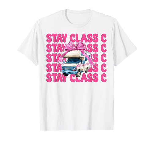 Wohnmobil Camping Camper Wohnmobil Mädchen Mama Coquette Stay Klasse C T-Shirt von Womens Pink Coquette Bow RV Camping Camper Gifts