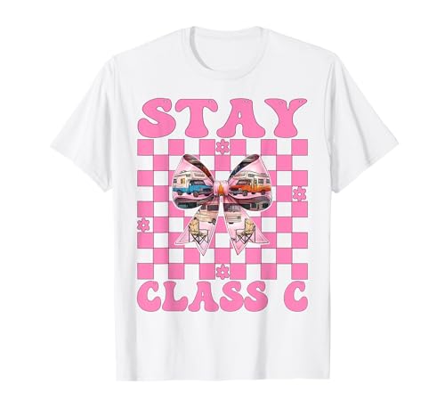 Wohnmobil Camping Camper Wohnmobil Mädchen Mama Coquette Stay Klasse C T-Shirt von Womens Pink Coquette Bow RV Camping Camper Gifts